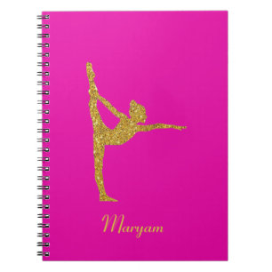 Gymnastiek Gold Glitter Gymnast Pink-laptop Notitieboek