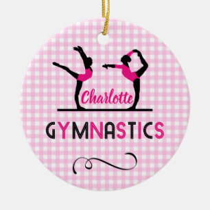 Gymnastiek Gymnast Cute Pink Persoonlijk Keramisch Ornament