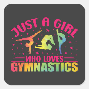 Gymnastiek Gymnast Gewoon Een Meisje Die Van Gymna Vierkante Sticker