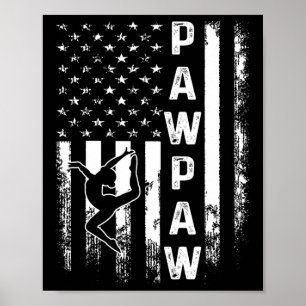 Gymnastiek Gymnast Pawpaw America Flag Chr Poster