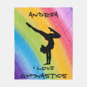 Gymnastiek Handstandaard Rainbow Funky Sketch Font Fleece Deken (Voorkant)