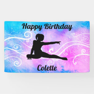 Gymnastiek "Happy Birthday" Aangepaste wervelingen Spandoek