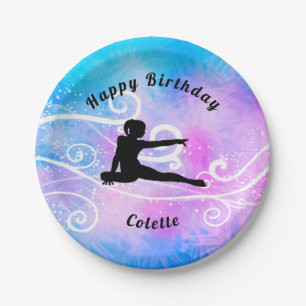 Gymnastiek Happy Birthday Custom Swirl Paper Bord