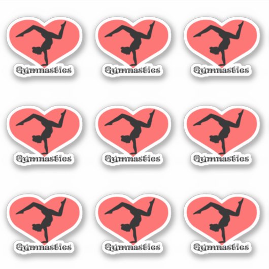 Gymnastiek hart Stickers (Voorkant)