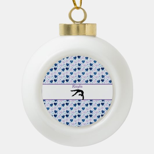 Gymnastiek Harten Snowflake Ornament (Voorkant)