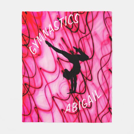 Gymnastiek Hot Pink Wave Blanket Fleece Deken (Voorkant)