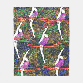 Gymnastiek Hula Hoop dans kleurrijke patroon cadea Fleece Deken