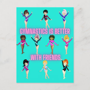 Gymnastiek is beter bij vrienden briefkaart