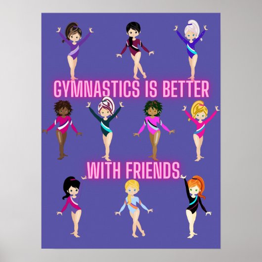 Gymnastiek is beter bij vrienden poster (Voorkant)