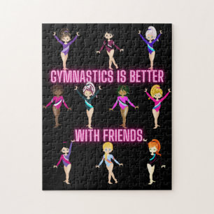 Gymnastiek is beter met vrienden gymnastiek team legpuzzel