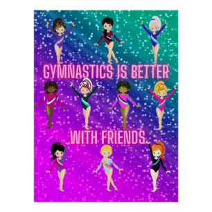 Gymnastiek is beter met vriendjes perfect poster