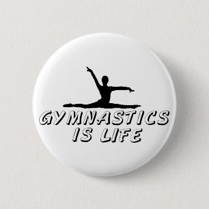 Gymnastiek is leven ronde button 5,7 cm