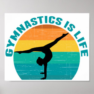 Gymnastiek is Life Cool Sunset Gymnast Poster