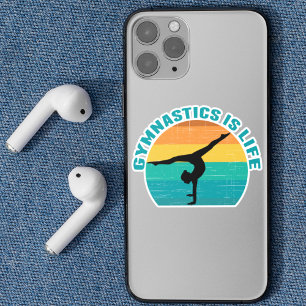 Gymnastiek is Life Cool Sunset Gymnast Sticker