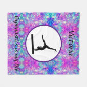 Gymnastiek is mijn leven Aangepaste Gymnast Balanc Fleece Deken (Voorkant (Horizontaal))