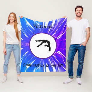 Gymnastiek is mijn leven - Custom Gymnast Tumble Fleece Deken