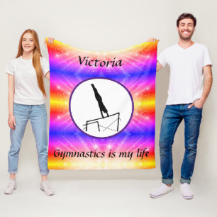 Gymnastiek is mijn leven - Custom Gymnast Uneven B Fleece Deken