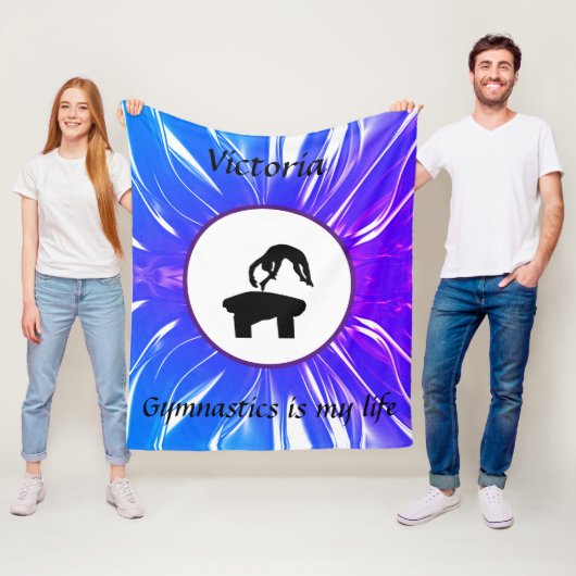 Gymnastiek is mijn leven - Custom Gymnast Vault Fleece Deken (In situ)