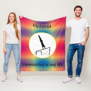 Gymnastiek is mijn leven - Gymnast op ongelijke ba Fleece Deken