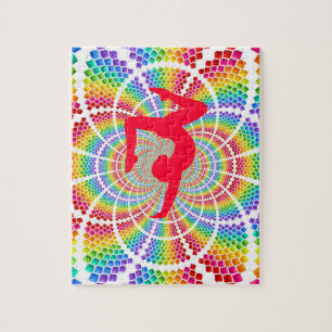 Gymnastiek kleurige puzzel voor meisjes.