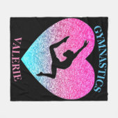 Gymnastiek Leap Fleece Deken w / Naam (Voorkant (Horizontaal))