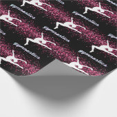 Gymnastiek Leap Pink Glitter Cadeaupapier (Hoek)