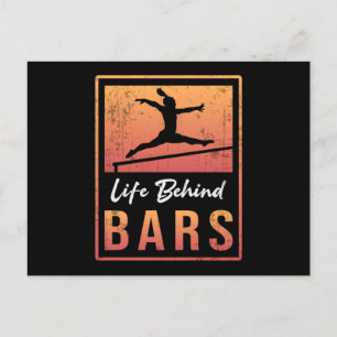 Gymnastiek leven achter bars Acrobat Retro Gymnast Briefkaart