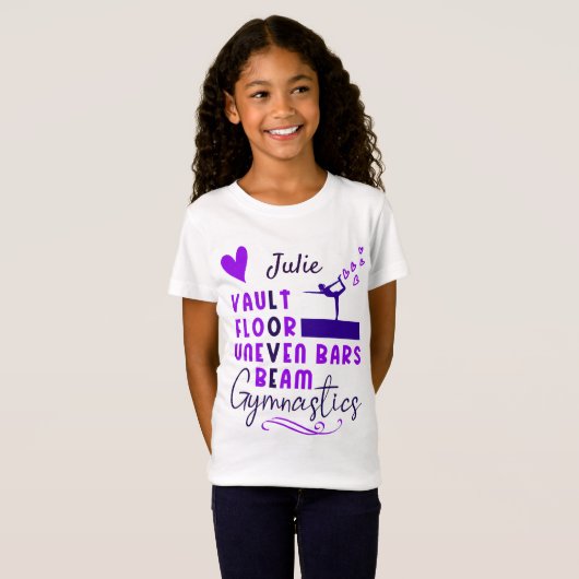 Gymnastiek Love Vault Floor Uneven Bars Beam T-shirt (Voorkant volledig)