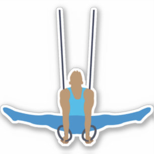 Gymnastiek Male Gymnast op Rings Sticker