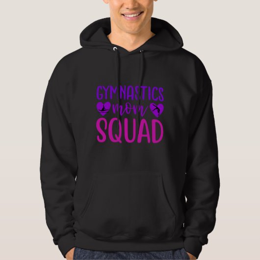 Gymnastiek mam Quote met roze en Paarse tekst Hoodie (Voorkant)