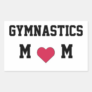 Gymnastiek mam rechthoekige sticker