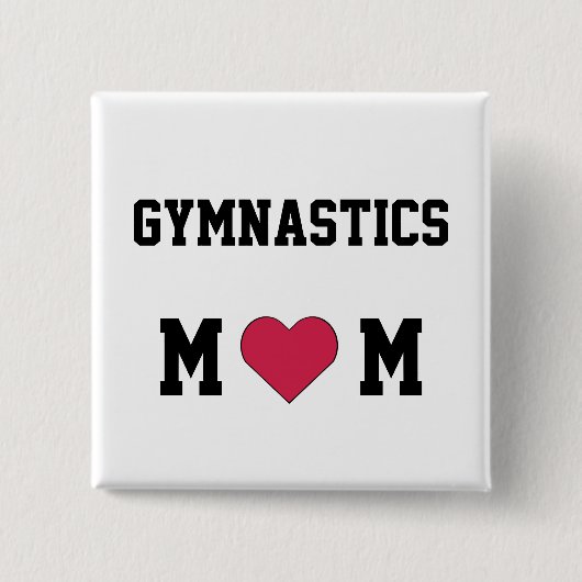 Gymnastiek mam vierkante button 5,1 cm (Voorkant)