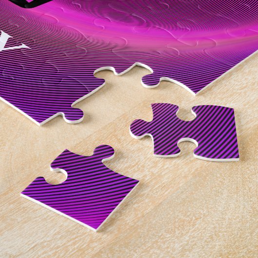 Gymnastiek meisje puzzel met de naam van het kind. legpuzzel (Zijkant)