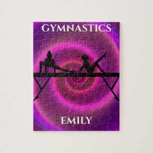 Gymnastiek meisje puzzel met persoonlijke naam.