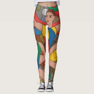 Gymnastiek Meisjes Acro Dansers kleurrijk patroon Leggings