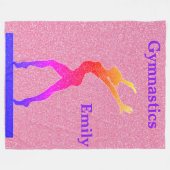 Gymnastiek Meisjes Roze Sparkle Fleece Deken (Voorkant (Horizontaal))