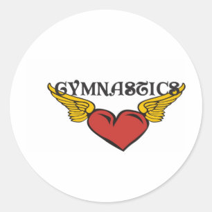 Gymnastiek met scharnierend hart ronde sticker