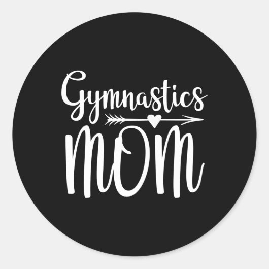 Gymnastiek Moeder Gymnast Ouder Ronde Sticker (Voorkant)