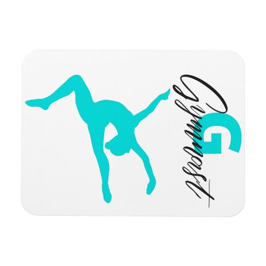 Gymnastiek Monogram G is voor Gymnast Magneet (Horizontaal)