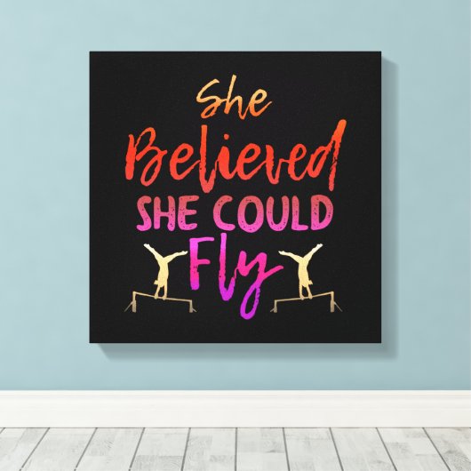 Gymnastiek ongelijke bars - geloofde dat ze kon vl canvas afdruk (Insitu (Houten vloer))