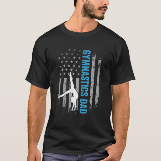 Gymnastiek pa Gymnast Vader Amerikaanse vlag T-shirt