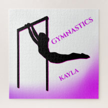 Gymnastiek Paars en Wit Gepersonaliseerd