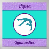 Gymnastiek Paars/Turquoise Poster (Voorkant)