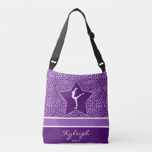 Gymnastiek Paarse Cheetah Afdrukken met Monogram Crossbody Tas