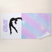 Gymnastiek Paarse Lila en Baby Blue Pastel Strandlaken (Voorkant)