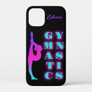 Gymnastiek Paarse Roze Turquoise Ombre Personalise iPhone 12 Mini Hoesje