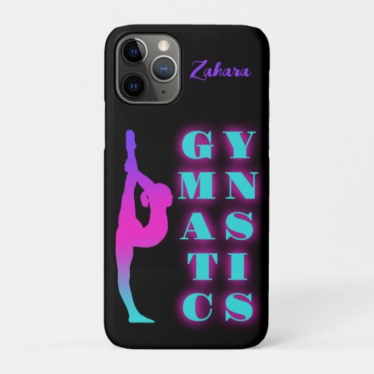 Gymnastiek Paarse Roze Turquoise Ombre Personalise Case-Mate iPhone Case (Achterkant)