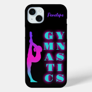 Gymnastiek Paarse Roze Turquoise Ombre Personalise iPhone 15 Mini Hoesje