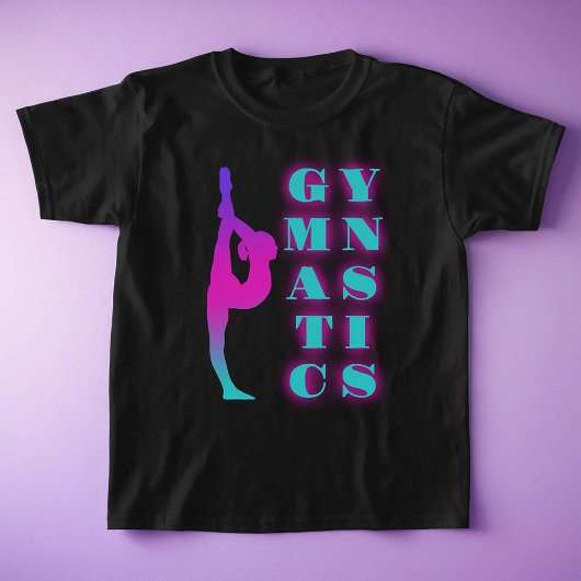 Gymnastiek Paarse Roze Turquoise Ombre T-shirt