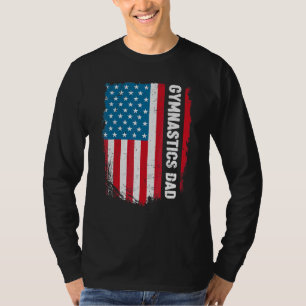 Gymnastiek Papa Amerika Verenigde Staten Vlag Patr T-shirt